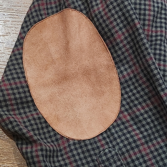 Vtg Abercrombie and Fitch men's long sleeve flannel plaid shirt lrg elbow patch - Picture 8 of 12